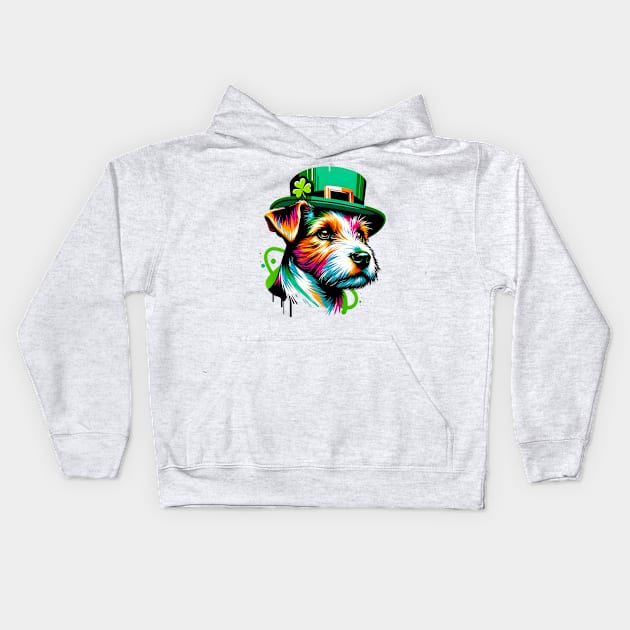 Parson Russell Terrier Enjoys Saint Patrick's Day Kids Hoodie by ArtRUs